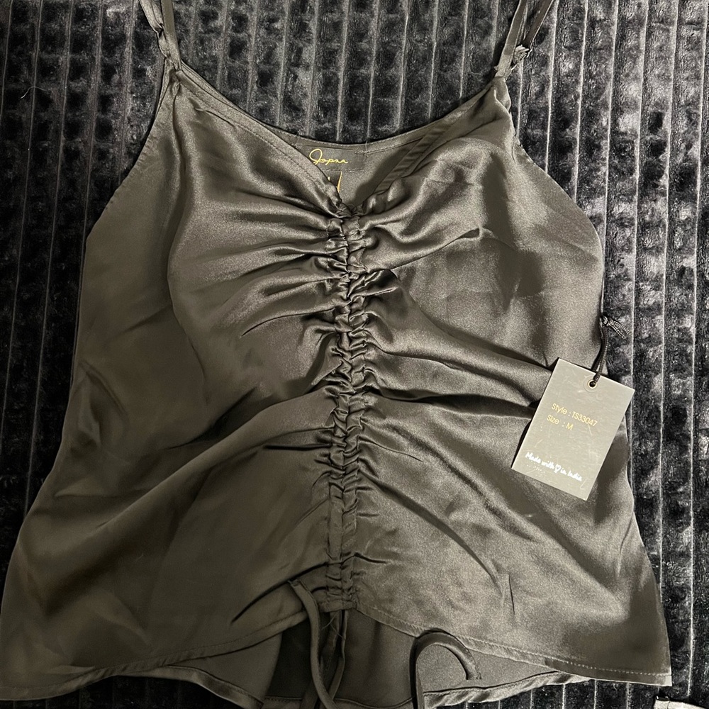NWT JAPNA SILK RUCHE TOP